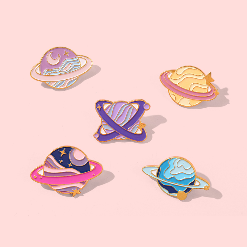 Women Bags Collection - Sammlung Emaille Pins Romantische Weltraum Planet