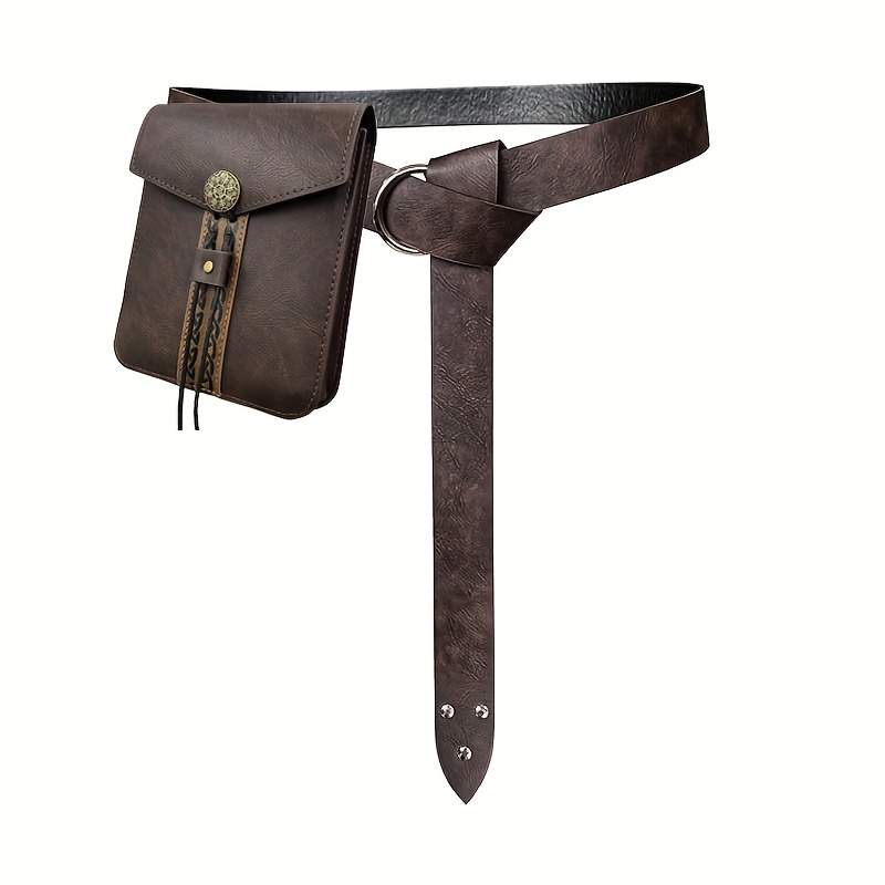 Saddle Bag Leather - 2 Stück mittelalterlicher Vintage-Gürtel aus Kunstlederimitat,