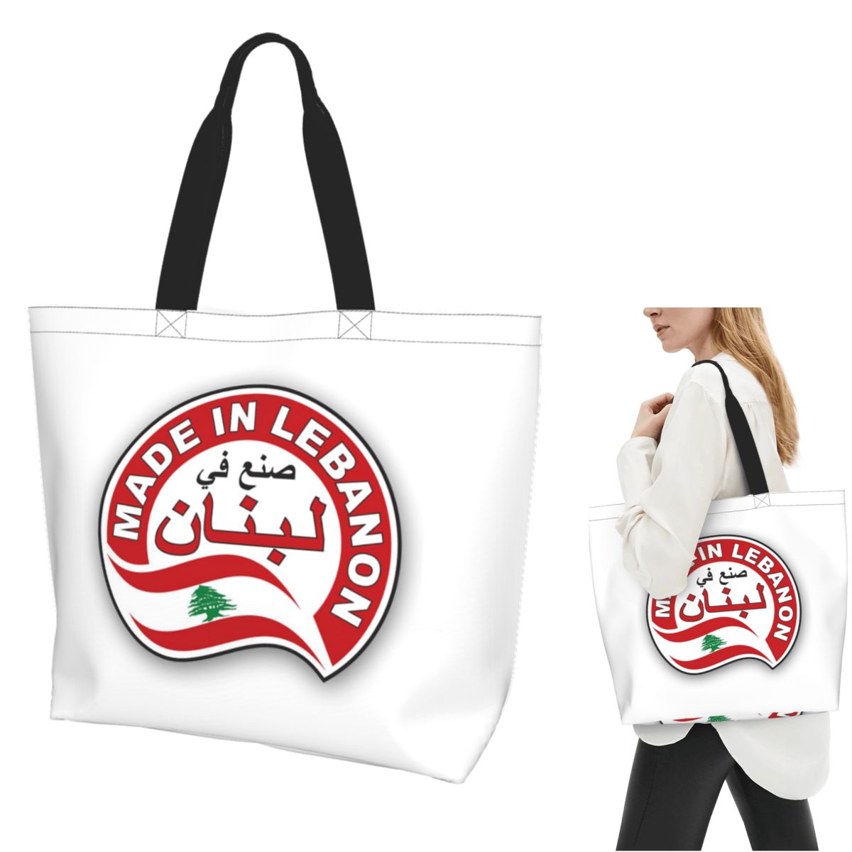 Women Bags Lebanon - Libanon Aquarell Libanon-Flagge Libanesische Kleidung Einkaufstasche