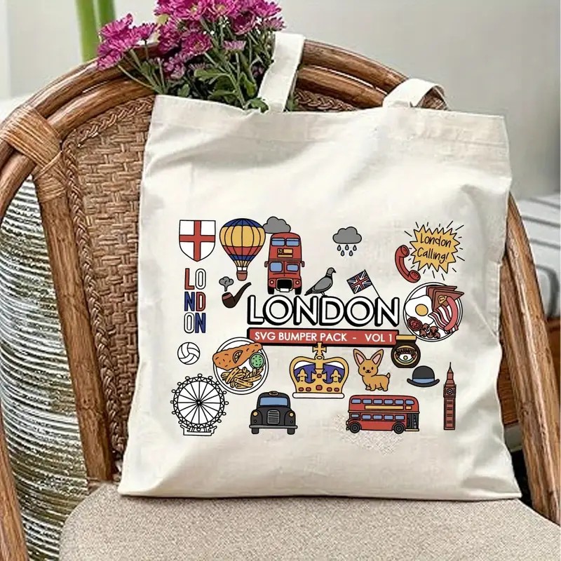 Women Bags Uk - London UK Grafik-Tragetasche aus Segeltuch, umweltfreundliche,