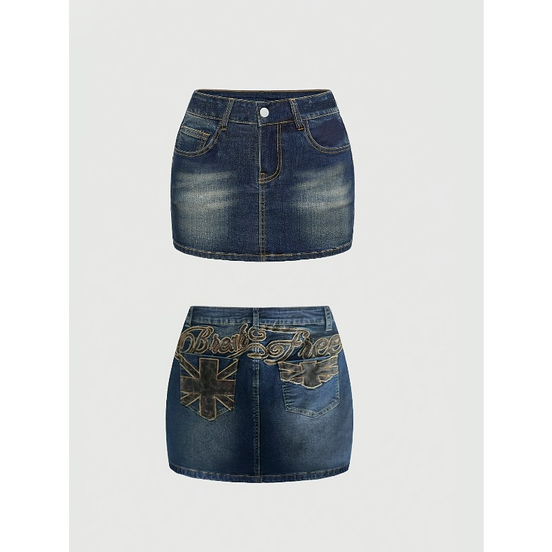 Women'S Retro Bags - Sommer-Denim-Retro-Kurzrock für Damen, Hochgeschnittener Sexy Enger