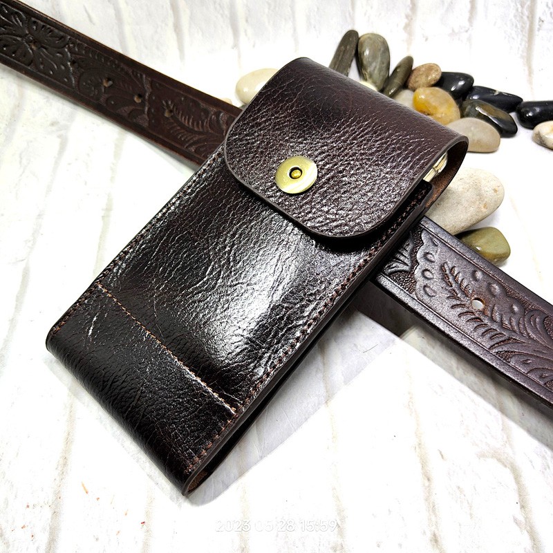 Saddle Bag Leather - Handy Hüft tasche Echt leder Handy