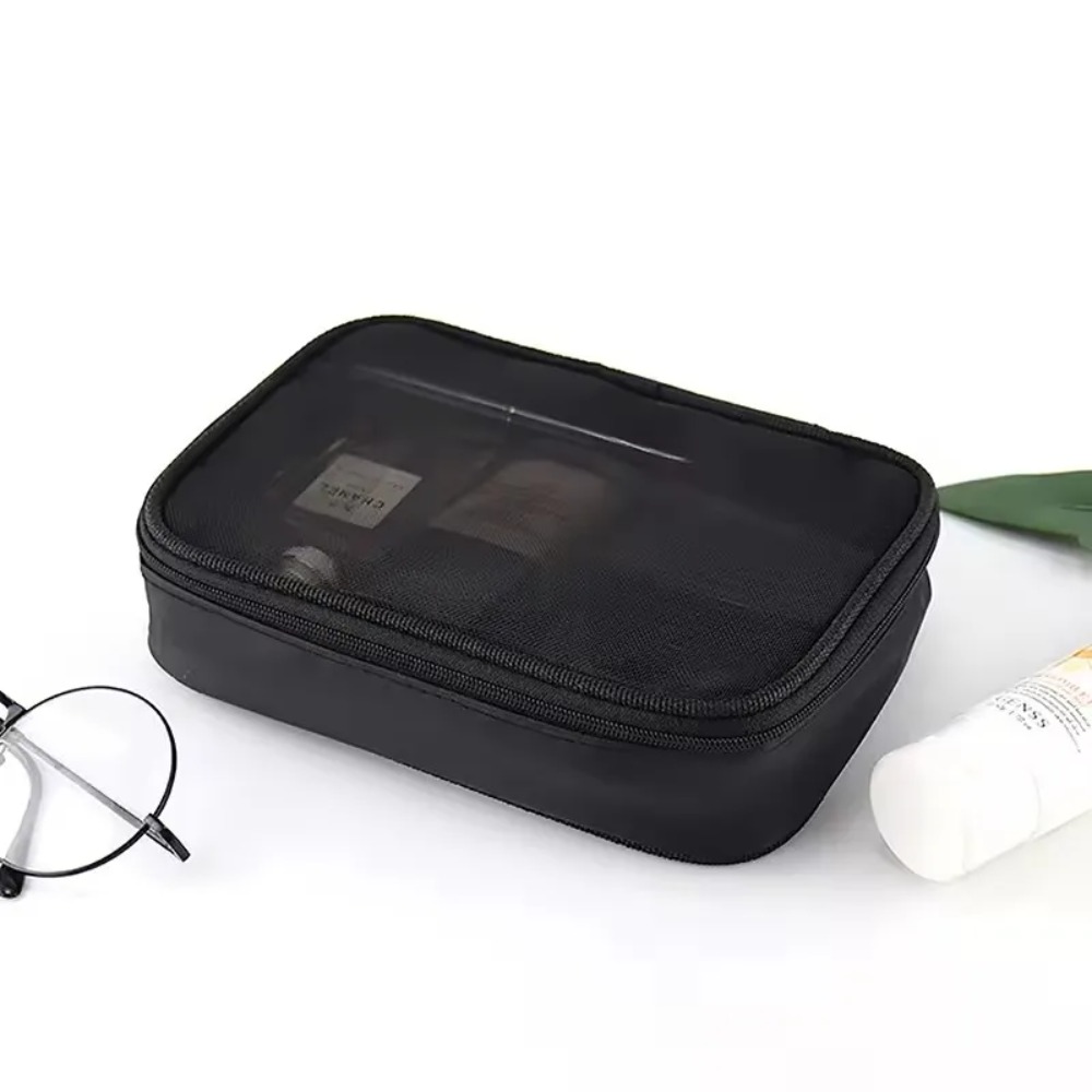 Women'S Vogue Bags - Vogue Schwarze Transparente Netz-Make-up-Tasche mit Robustem