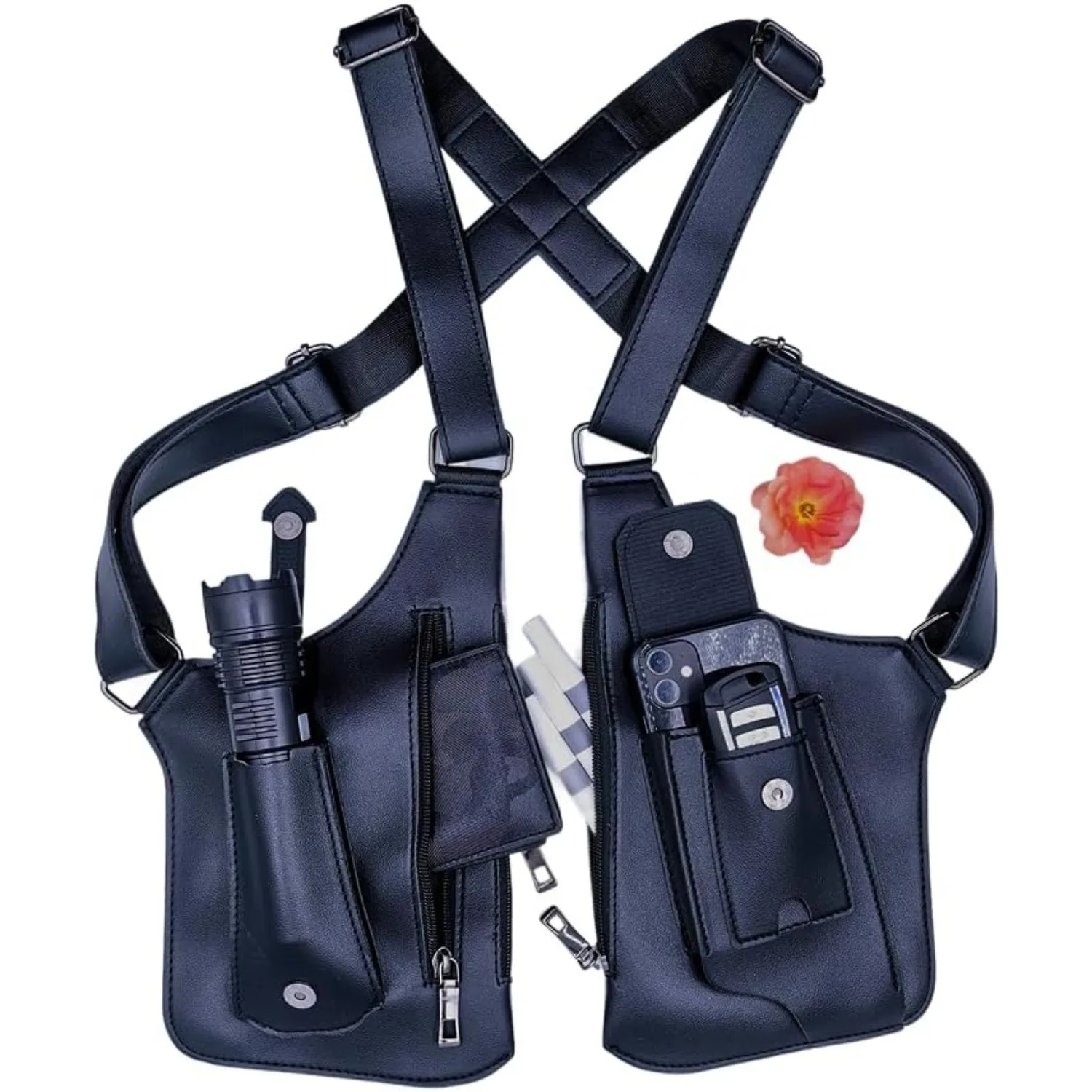 Saddle Bag Leather - Diebstahlsichere Unterarmtasche, verstecktes Schulterholster, doppelte Aufbewahrungstasche,