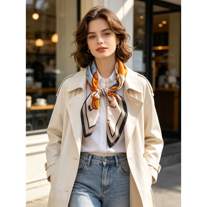 Women'S Retro Bags - Luxuriöser quadratischer Schal aus 100 %