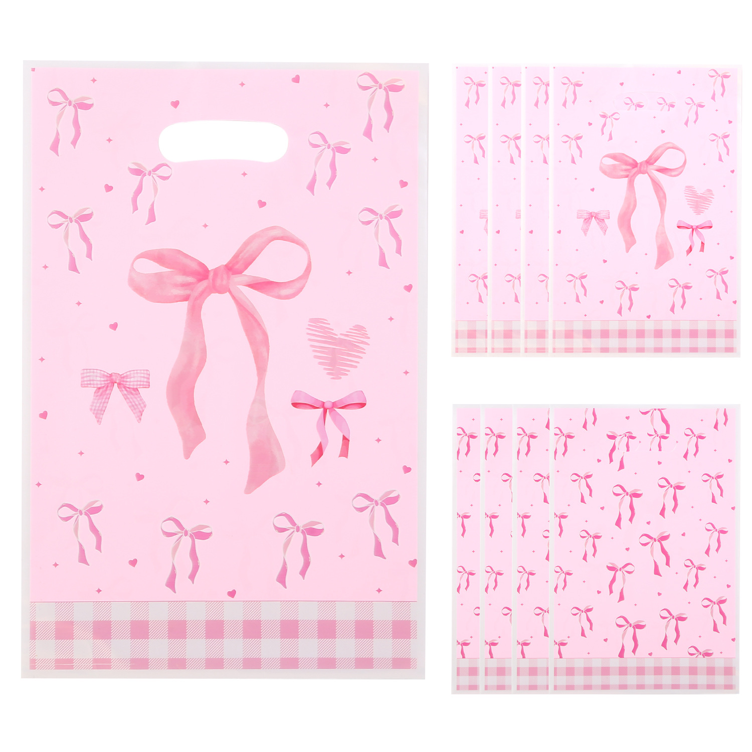 Women Bags For Eid - 10/30/50 Stück Rosa Geschenktüten mit Schleifenmuster,