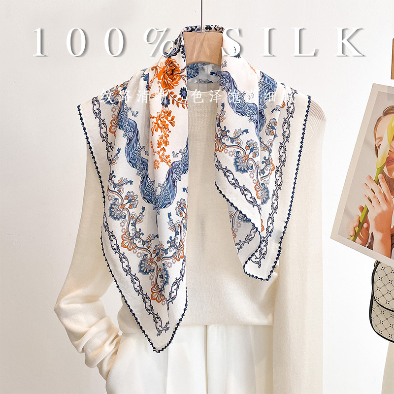 Women'S Retro Bags - Luxuriöser quadratischer Schal aus 100 %