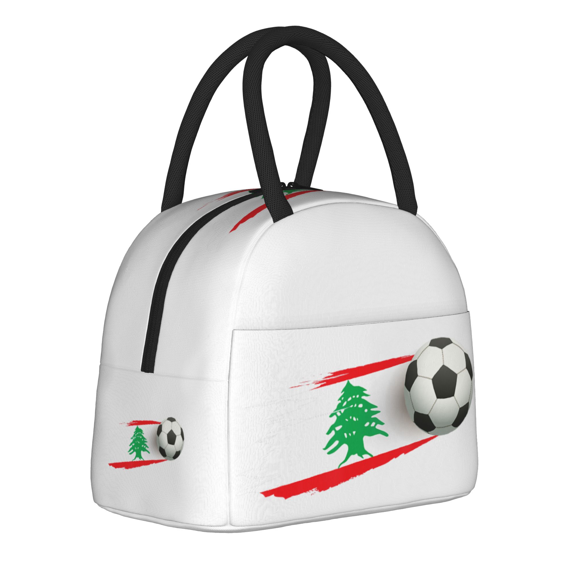 Women Bags Lebanon - Libanesischer Fußball, Libanon-Flagge, isolierte Lunchtaschen, Thermotasche,