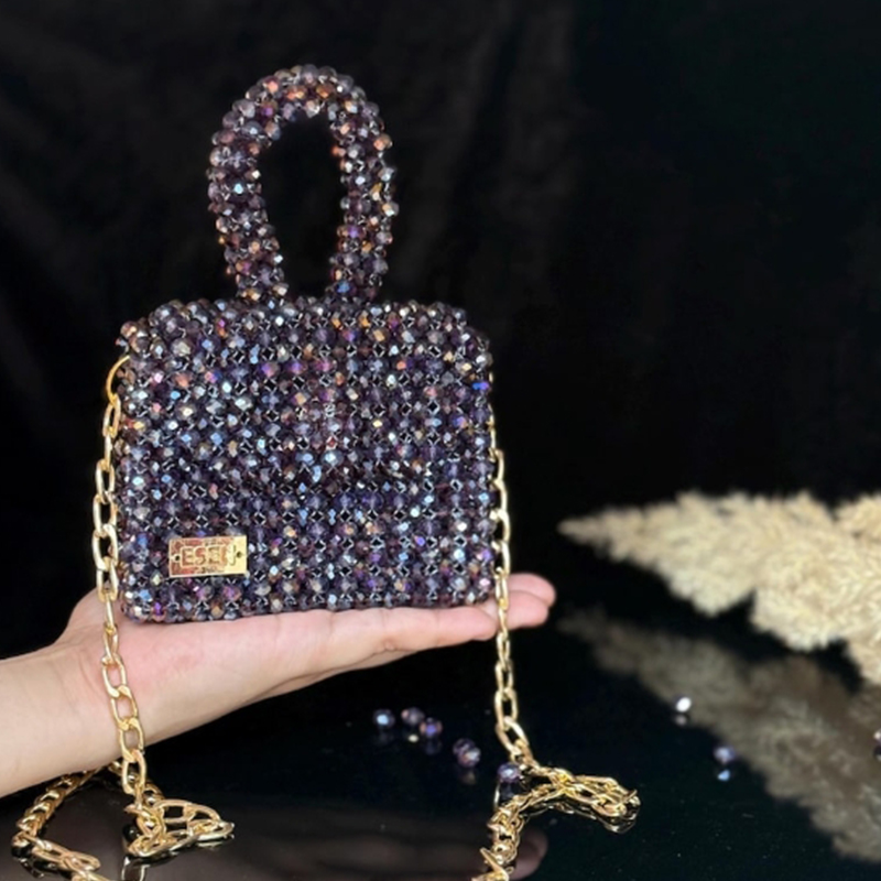 Women Bags Manufacturer - Schwerindustrie-Herstellung, Kristallperlentaschen, glänzende, hochwertige Textur, Damentasche,