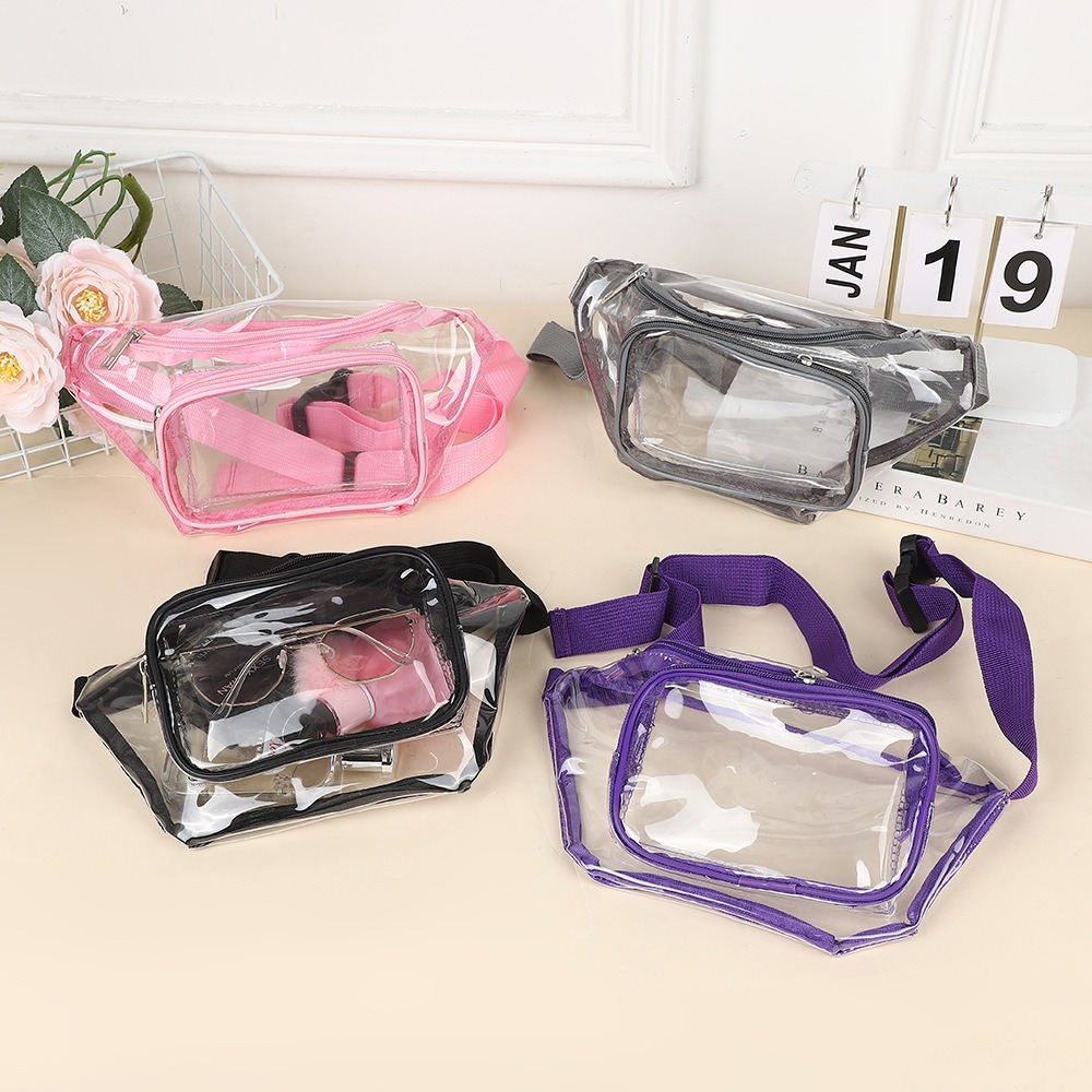 Women Bags Pack - Transparente Gürteltasche aus PVC, mehrfarbig, verstellbar,