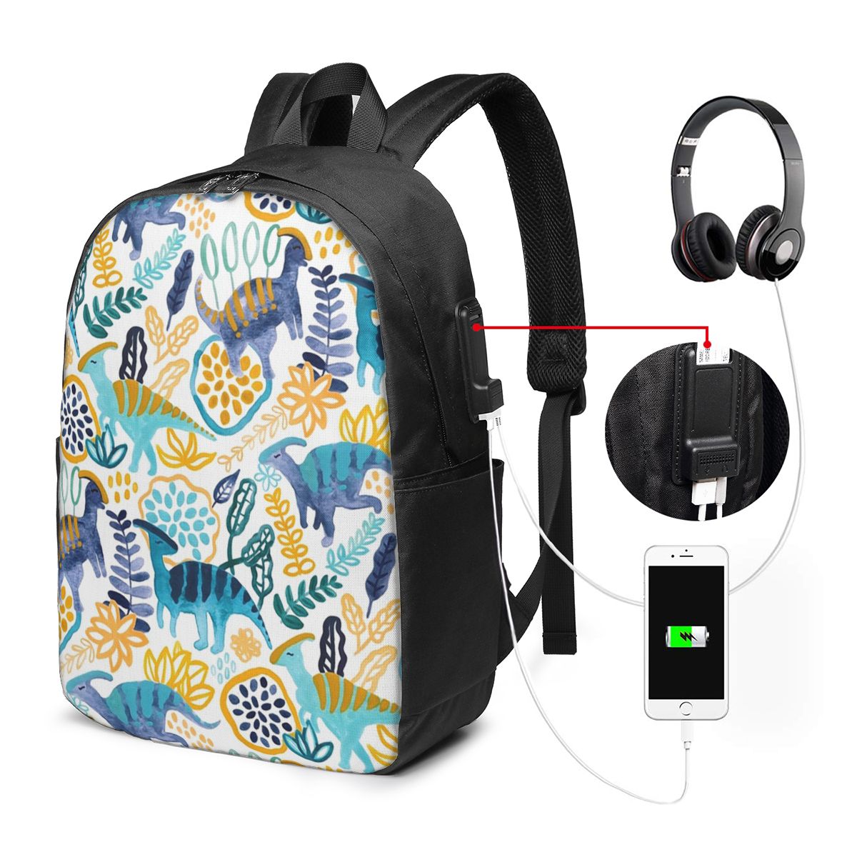 Women Bags For Women - Gouache Parasaurolophuses Rucksack, Reisetasche, Notebook-Tasche, Computer,
