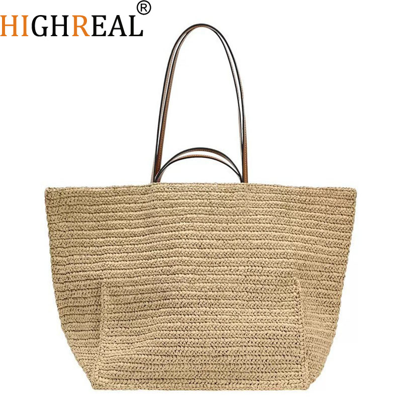 Crochet Market Bag - Frauen Shouder Bohemian Stroh Unterarm Sommer