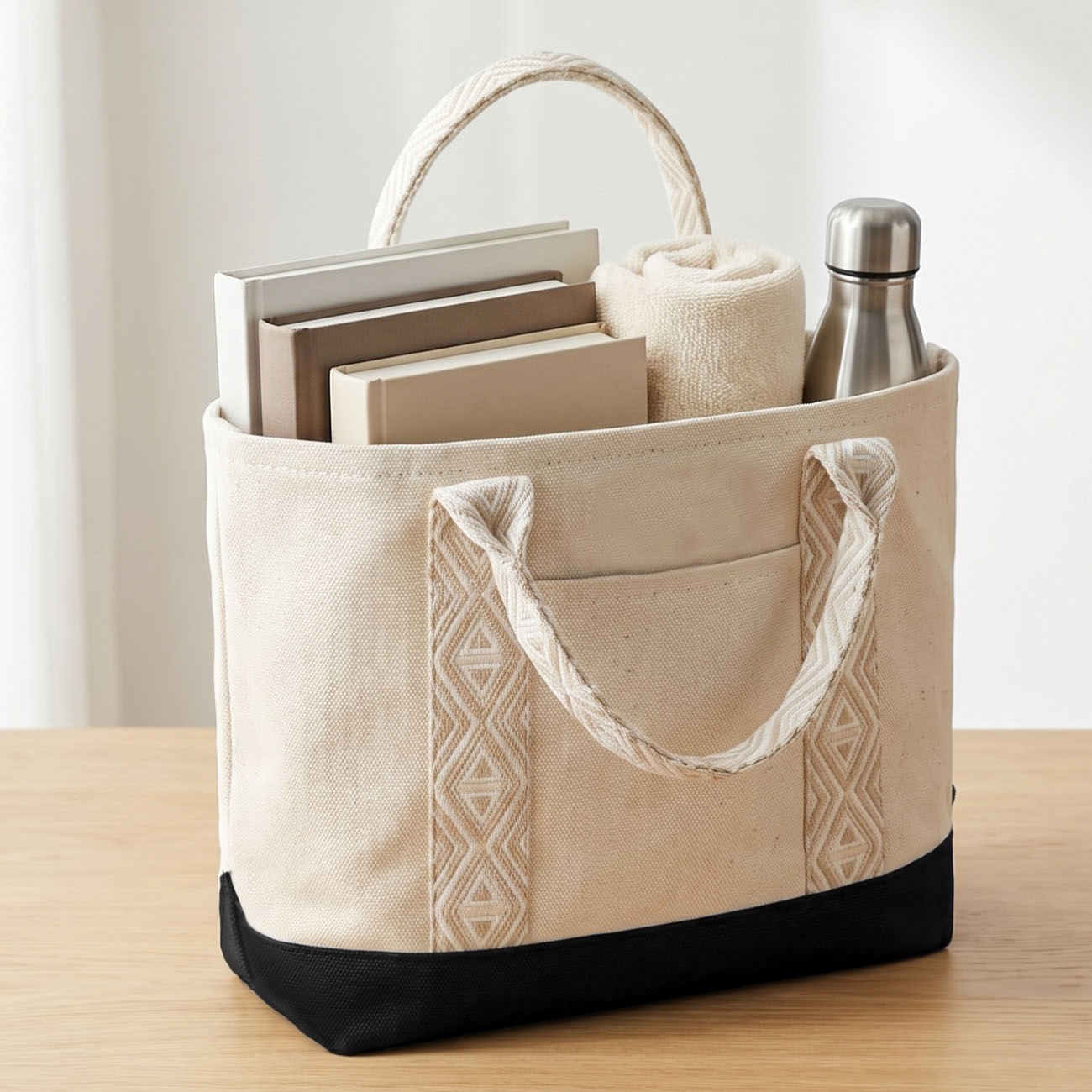 Women'S Best Bags For Work - Damen 16oz Robuste Canvas-Tragetasche mit Jacquard-Griff,
