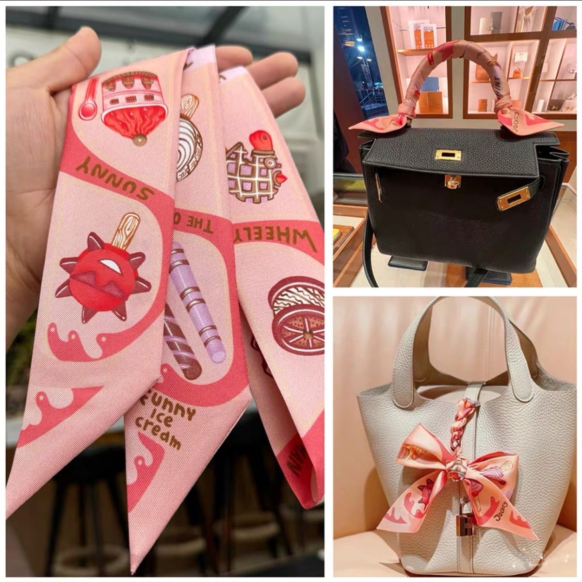 Neuer Eiscreme-Druck, Seide wi – Women Bags Polene Bewertung und Preis
