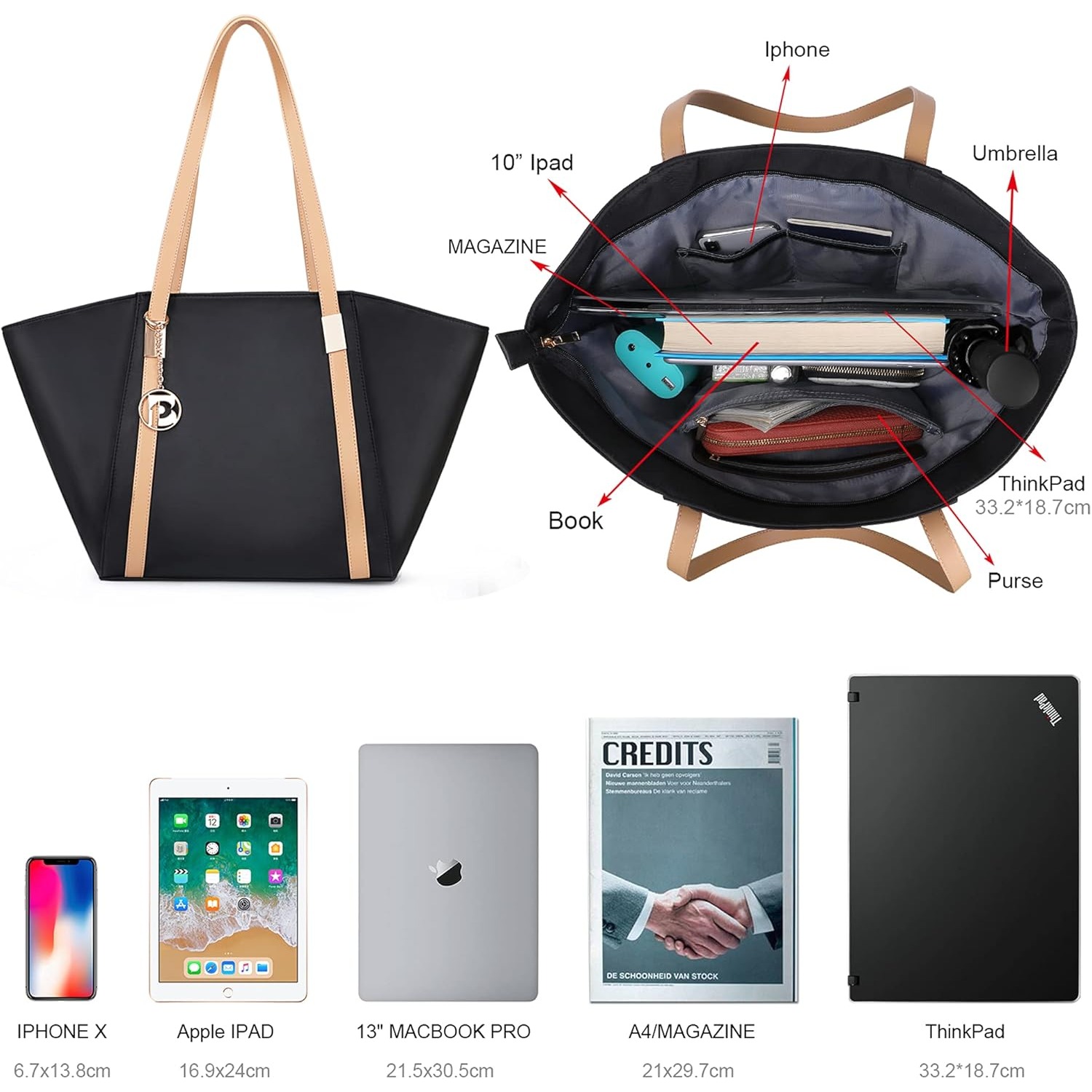 Damen-Tragetasche mit großem F – Women'S Best Bags For Work Bewertung und Preis