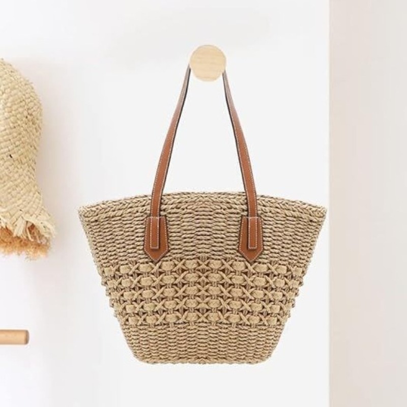 Neue Damen-Stroh-Schultertasch – Crochet Market Bag Bewertung und Preis
