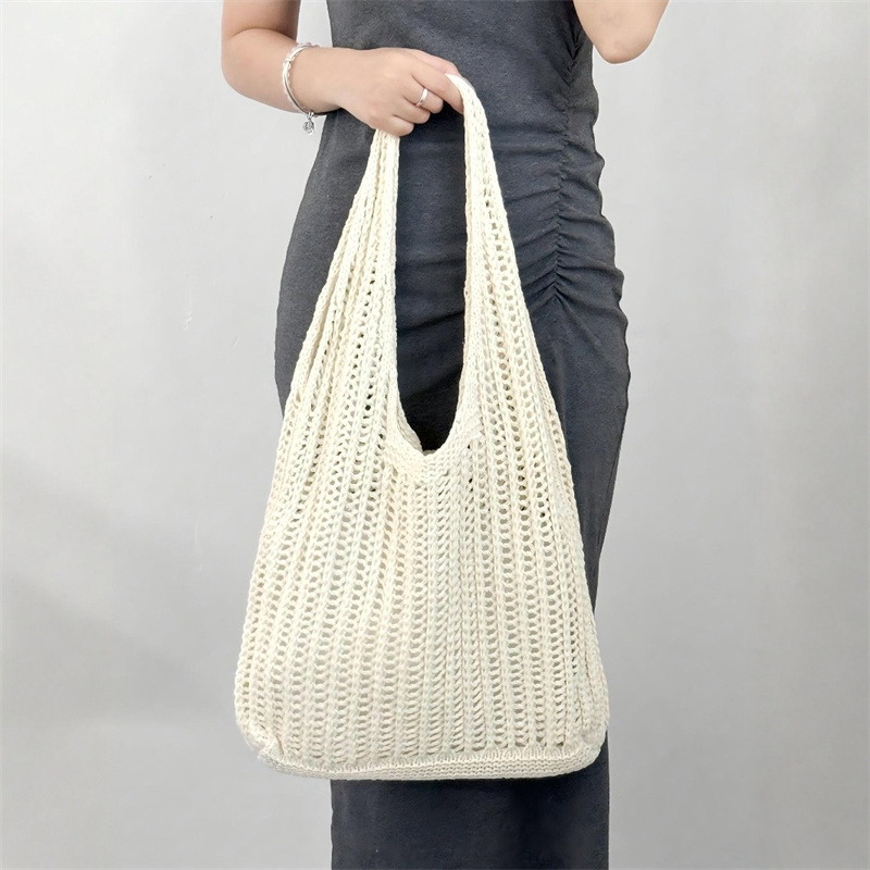 Einfarbige Strick-Umhängetasch – Crochet Market Bag Bewertung und Preis