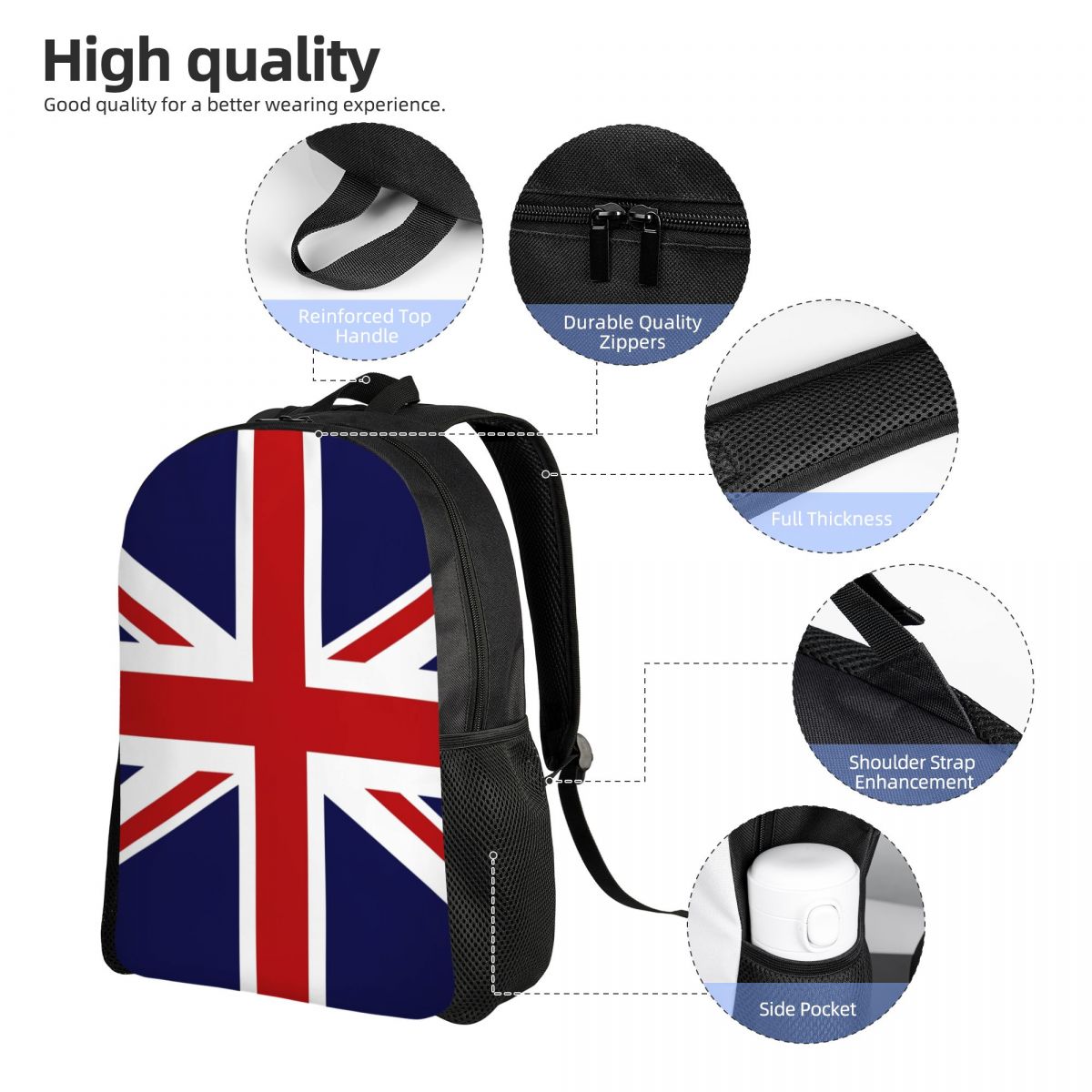 Rucksack mit Union Jack-Flagge – Women Bags Uk Bewertung und Preis